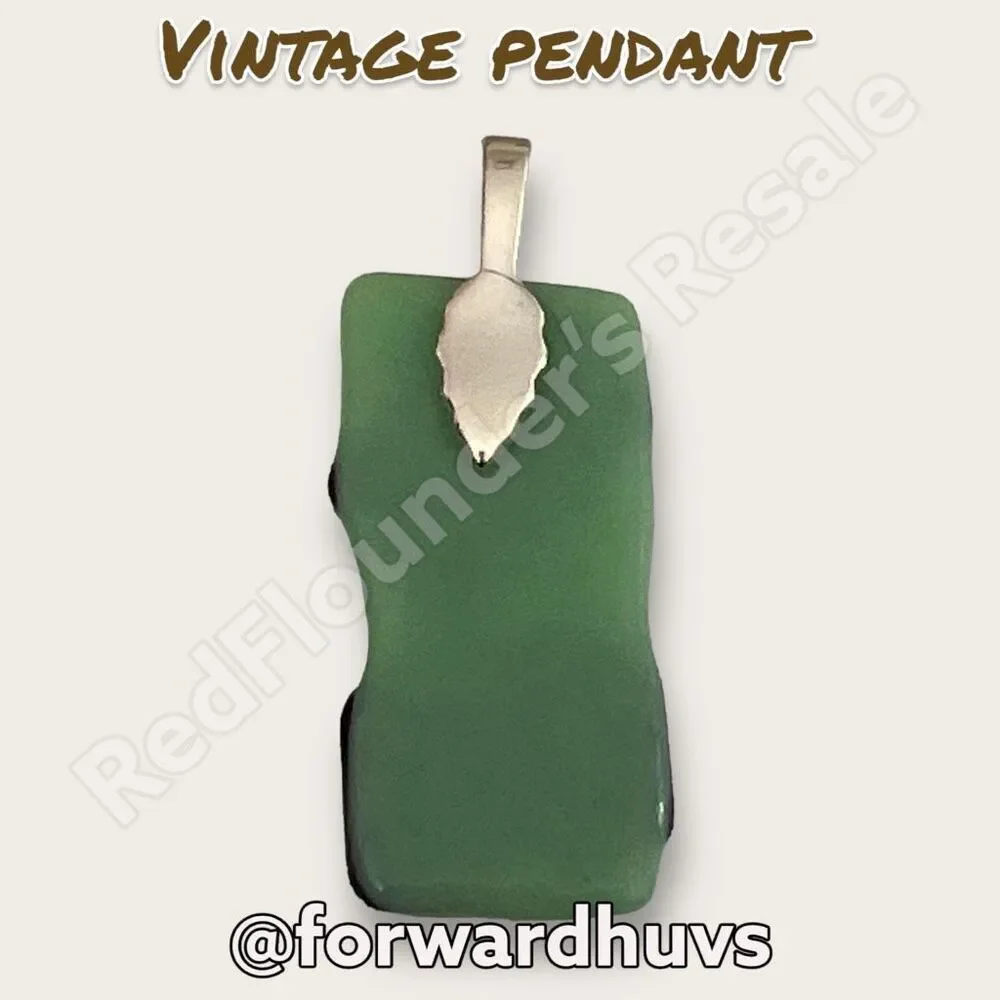Art Glass Multi-Colored Pendant Silver Tone